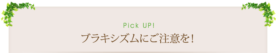 Pick Up！　ブラキシズムにご注意を！