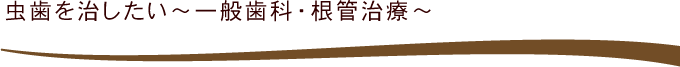 虫歯を治したい～一般歯科・根管治療～